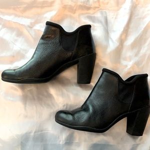 Black Leather Clark’s Ankle Boots